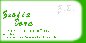 zsofia dora business card